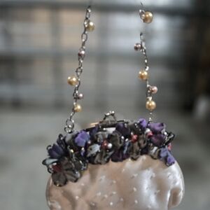 Elegant Pearl and Floral Vintage Bag